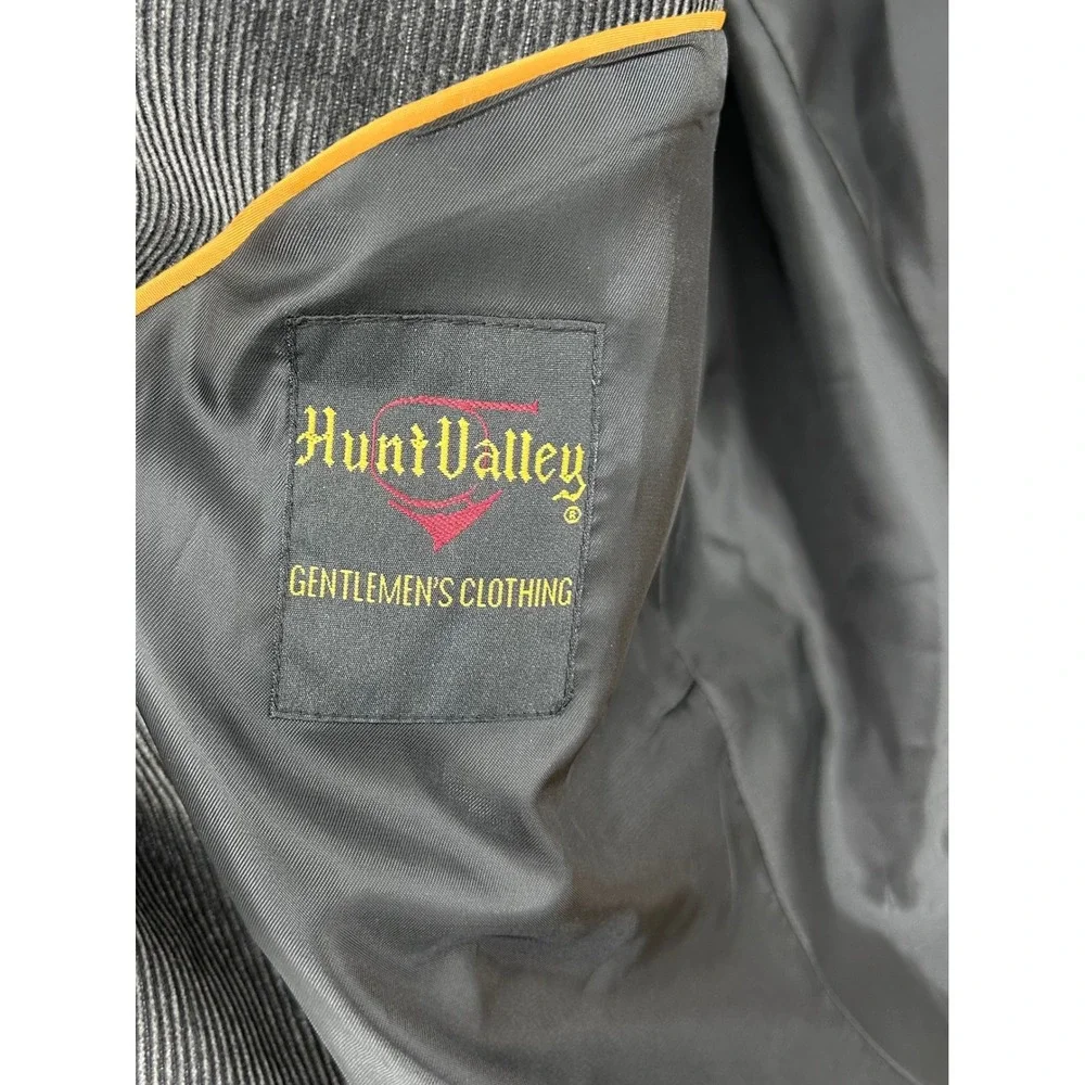 Hunt‎ Valley Mens Corduroy Sport Coat Blazer Jacket Gray 48L